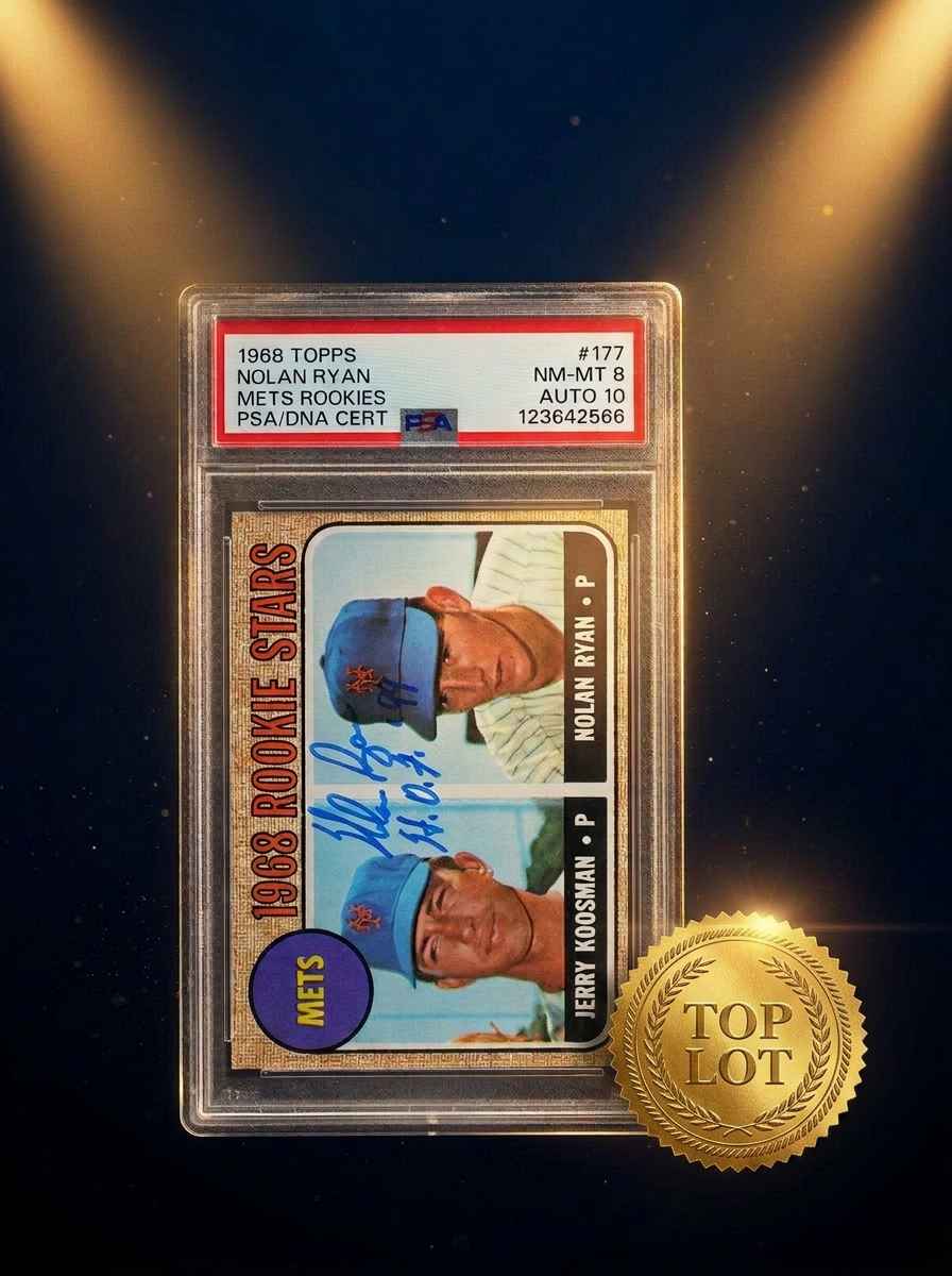 1968 Topps Nolan Ryan Rookie #177 PSA 8 with Auto 10